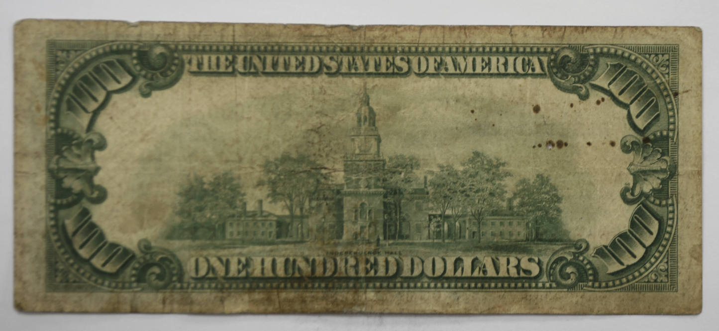 1929 $100 FRBN Federal Reserve Bank Note Chicago G00323540A