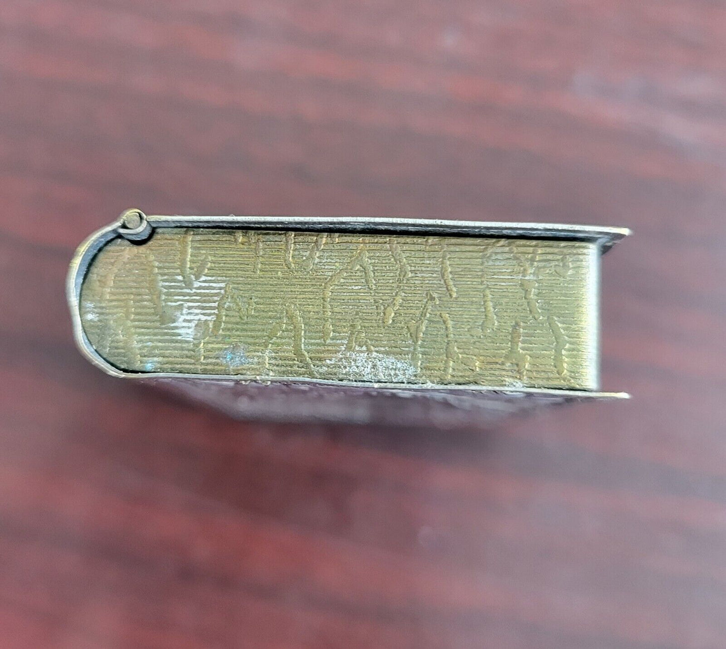 Vintage Depose Blessed Mother France Mary Silver Plated Book Pill Box 2"