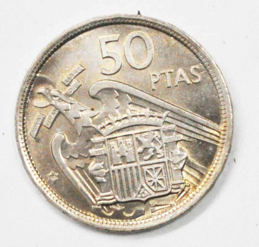 1957 (58) Spain 50 Fifty Pesetas Coin Uncirculated KM# 788