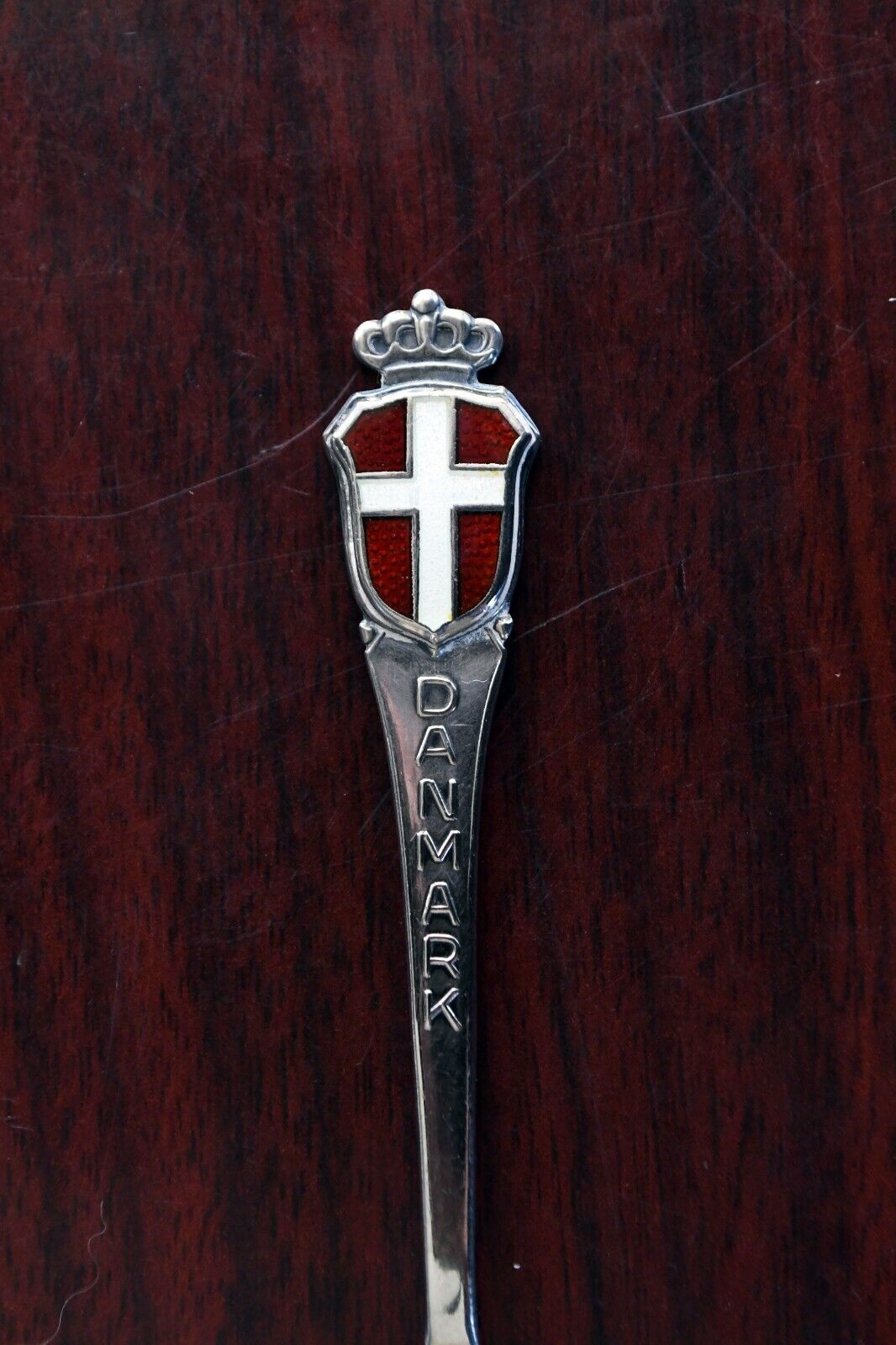 Meka Sterling Enameled Demitasse Souvenir Spoon Danmark Switzerland .37 oz.