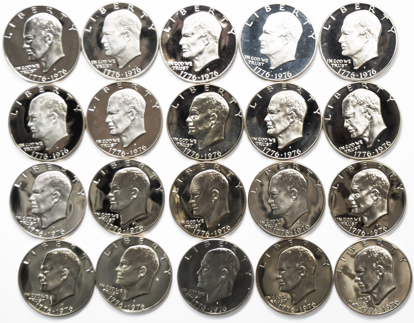 Roll of 20 1976 $1 Eisenhower Proof Clad Dollars Bicentennial From Proof Sets