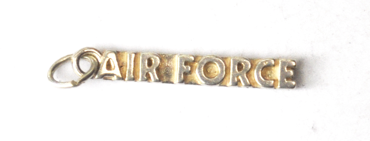 Sterling SJC Sundancer The Word AIR FORCE Charm 28mm x 4mm