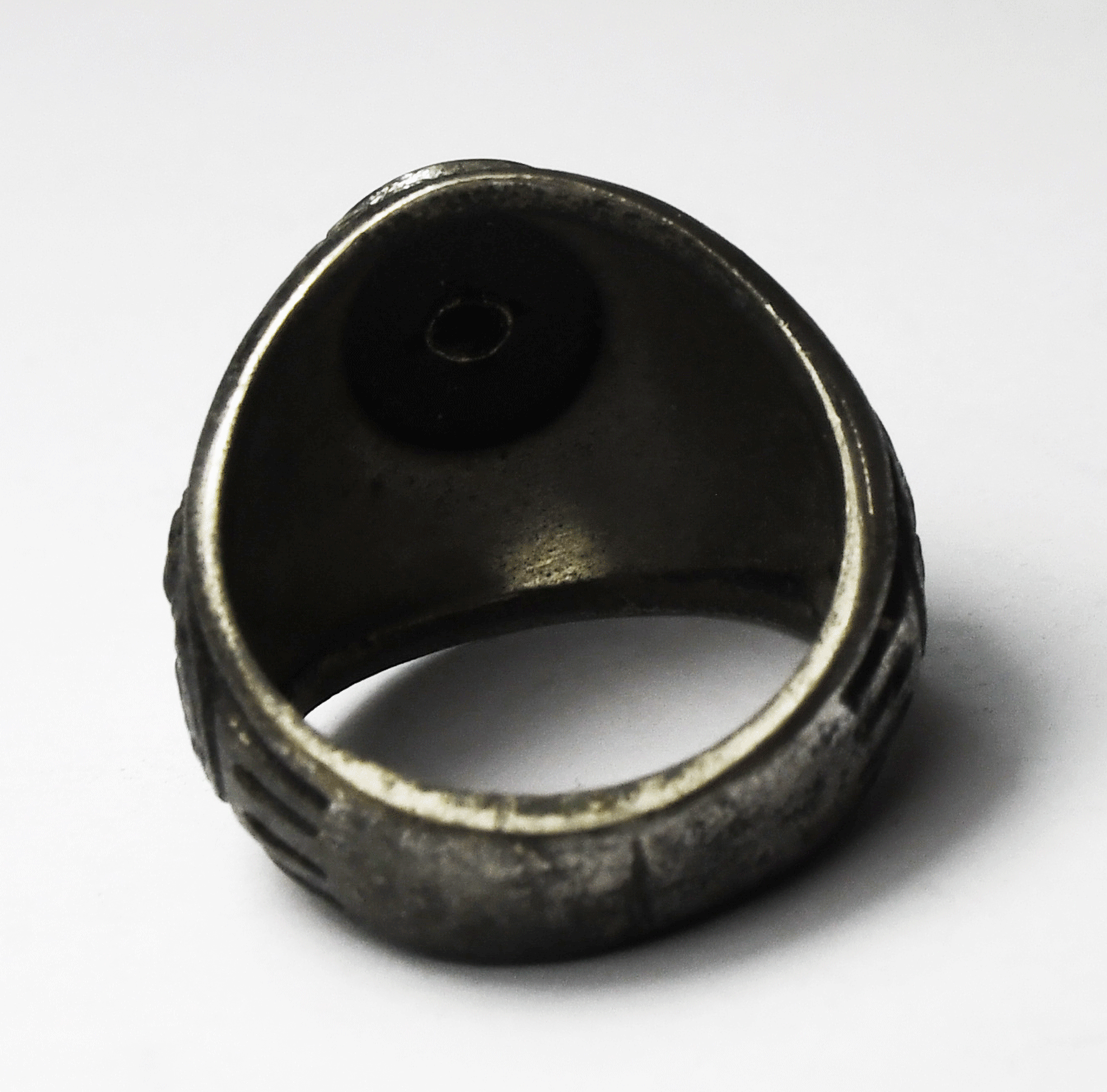 Sterling Silver Crest Craft Vintage USMC US Marines 20mm Ring Onyx Gold Size 9