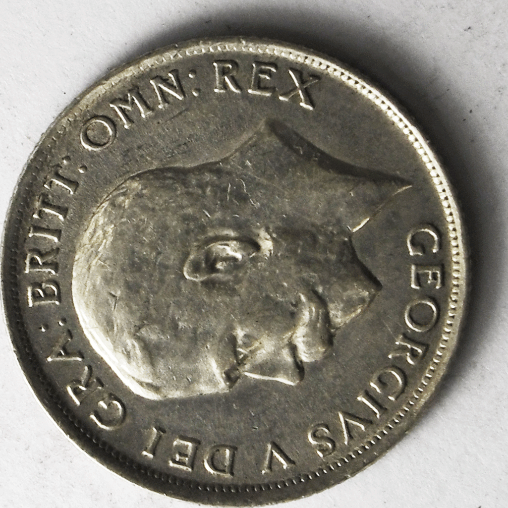 1918 Great Britain Silver One Shilling Coin KM# 816