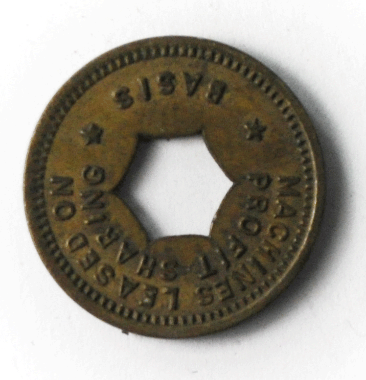 Silver King Novelty Indianapolis Indiana Profit Sharing Hexagon Cut Out 21mm