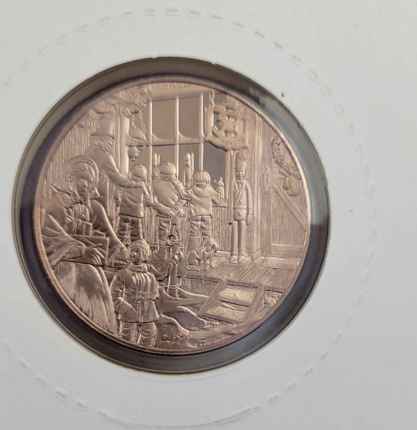 Vintage 1976 Franklin Mint Christmas Holiday Card Coin The First Christmas