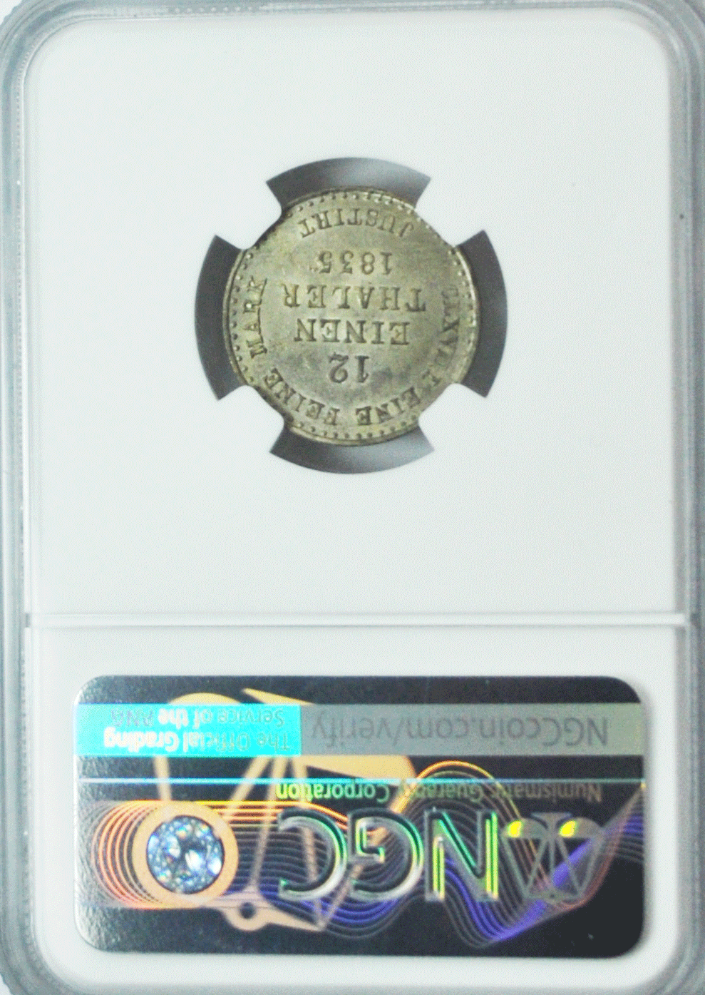 1835 B German States Hannover 1/12 Thaler Silver Coin KM# 159 NGC MS64 Top Pop