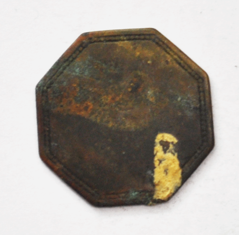 FS 1Qt Octagon Trade Token Bronze 22mm Dairy Milk Antique