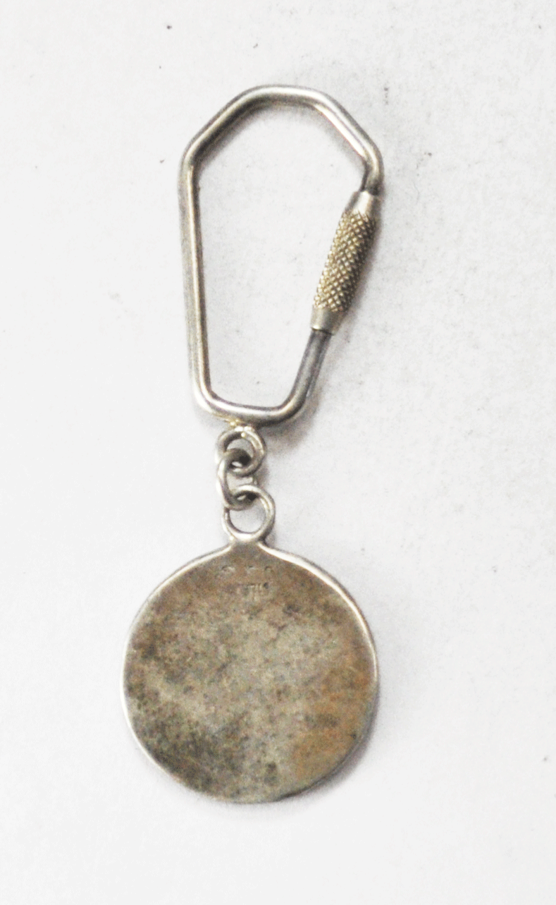 Sterling Silver Signed DLS 80s TG Round Key Chain Ring 2-1/2" x 23mm