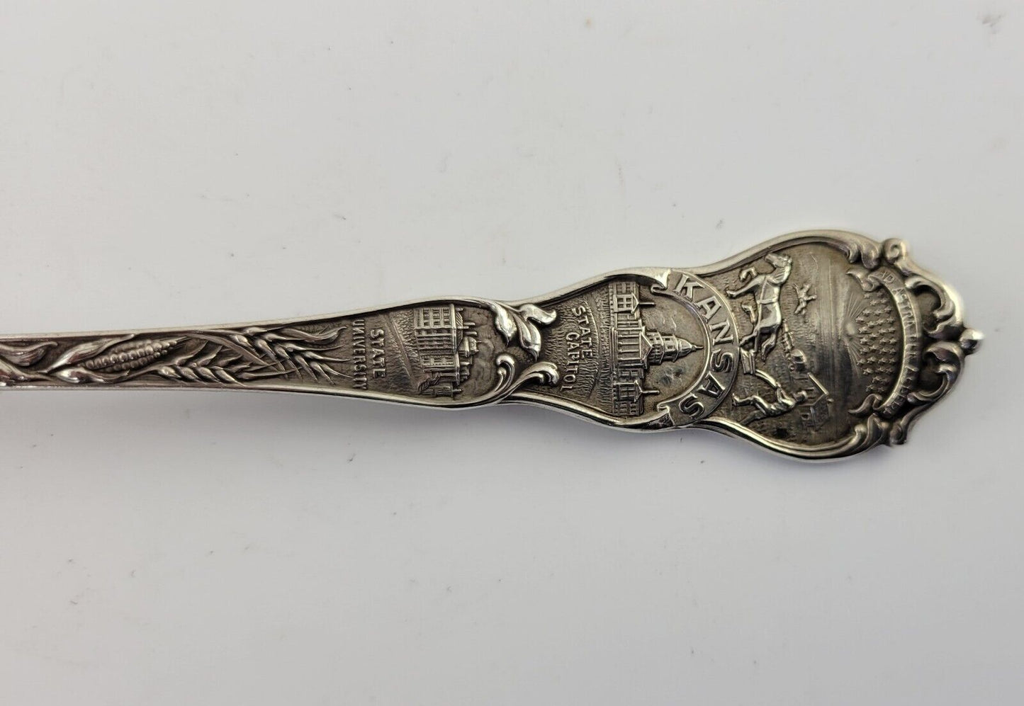 New Union Station Wichita Kansas Sterling Silver 5 1/2" Souvenir Spoon .61oz.
