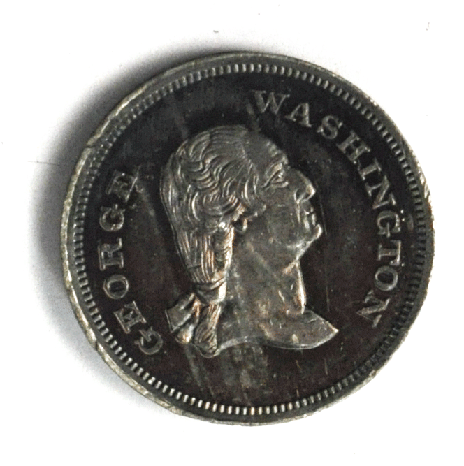 Circa 1860 George & Martha Washington White Metal Toned Uncirculated Proof Like