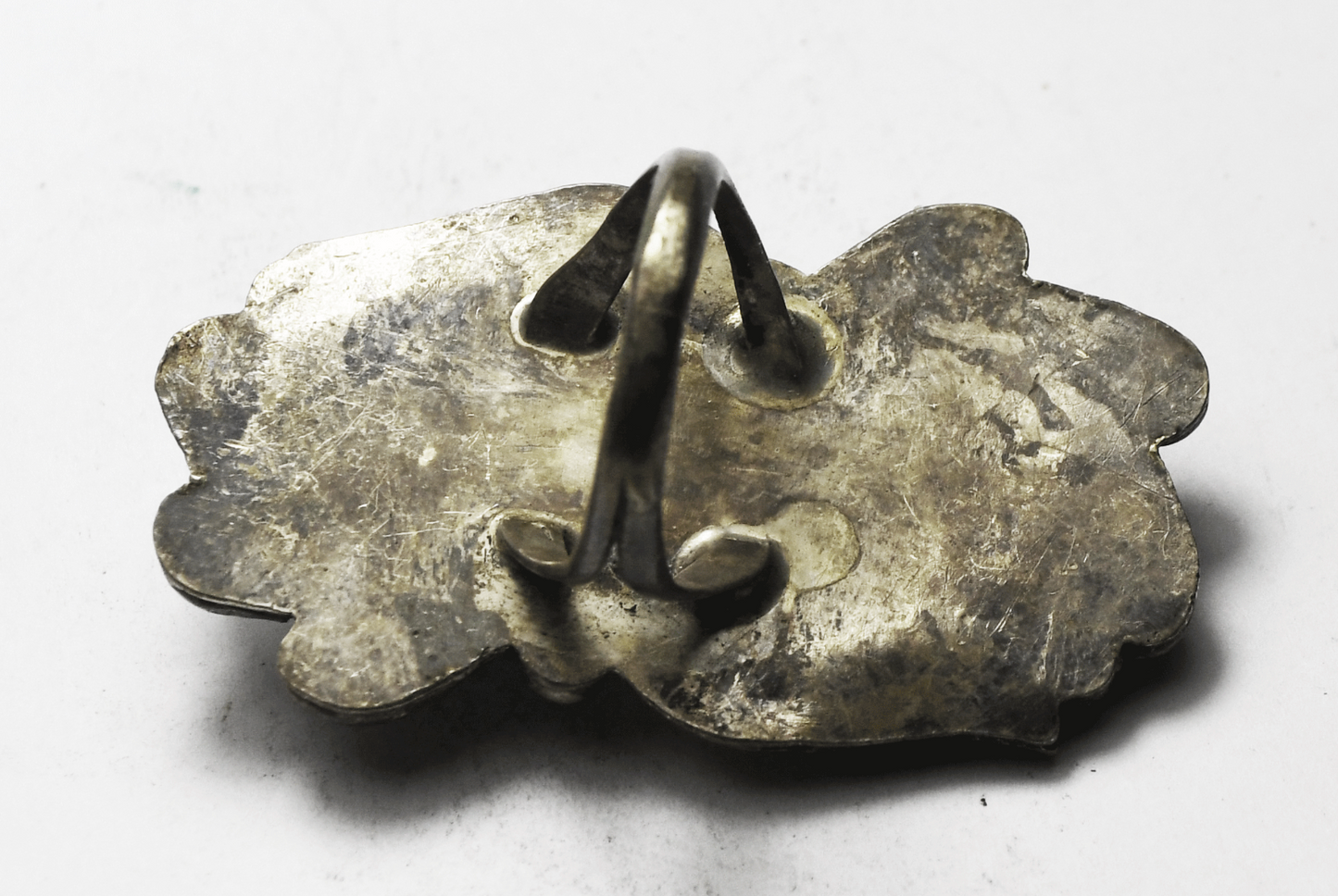 Sterling Silver Elongated Double Turquoise Ring 47mm Size 6-1/4