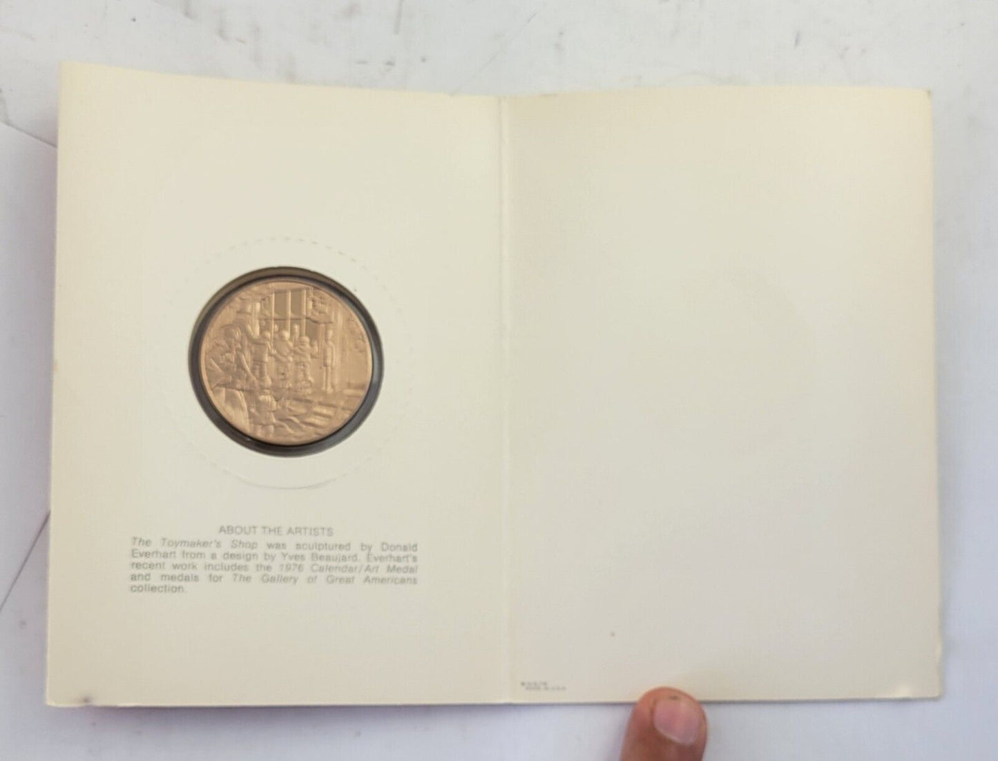 Vintage 1976 Franklin Mint Christmas Holiday Card Coin The First Christmas