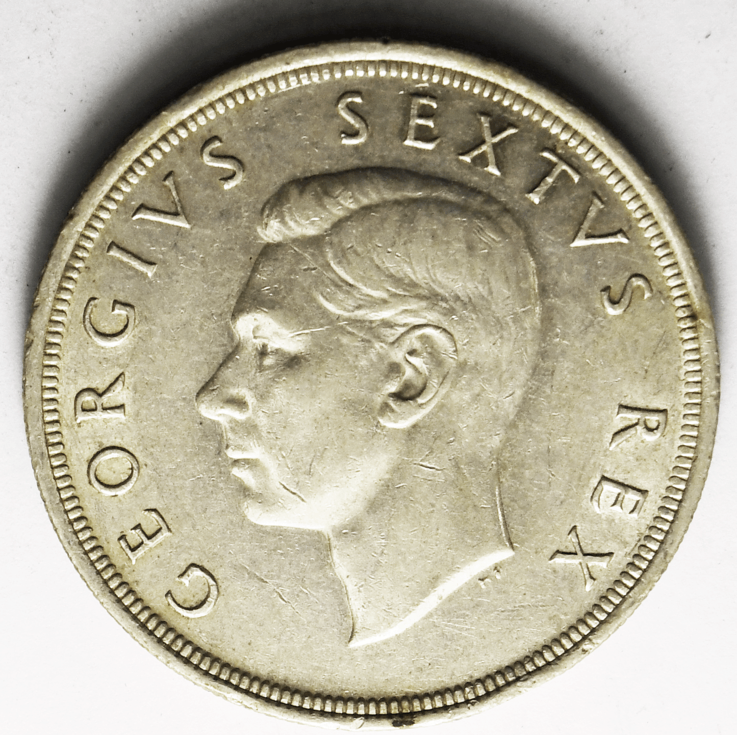 1949 South Africa 5 Five Shillings Silver Coin KM# 40.1