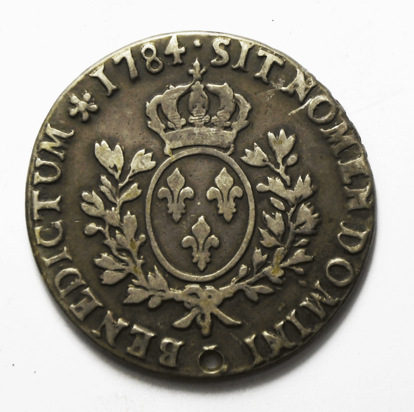 1784 L France ECU KM# 564.9 Silver Coin ASW: 0.8694oz Holed Bezeled