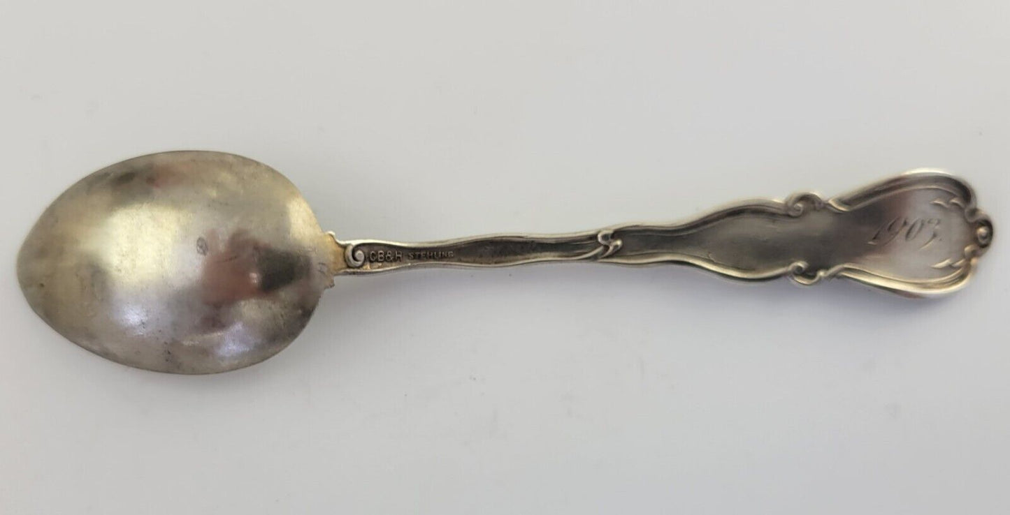 1903 Petoskey Michigan Sterling Silver 5 1/4" Souvenir Spoon .55oz.