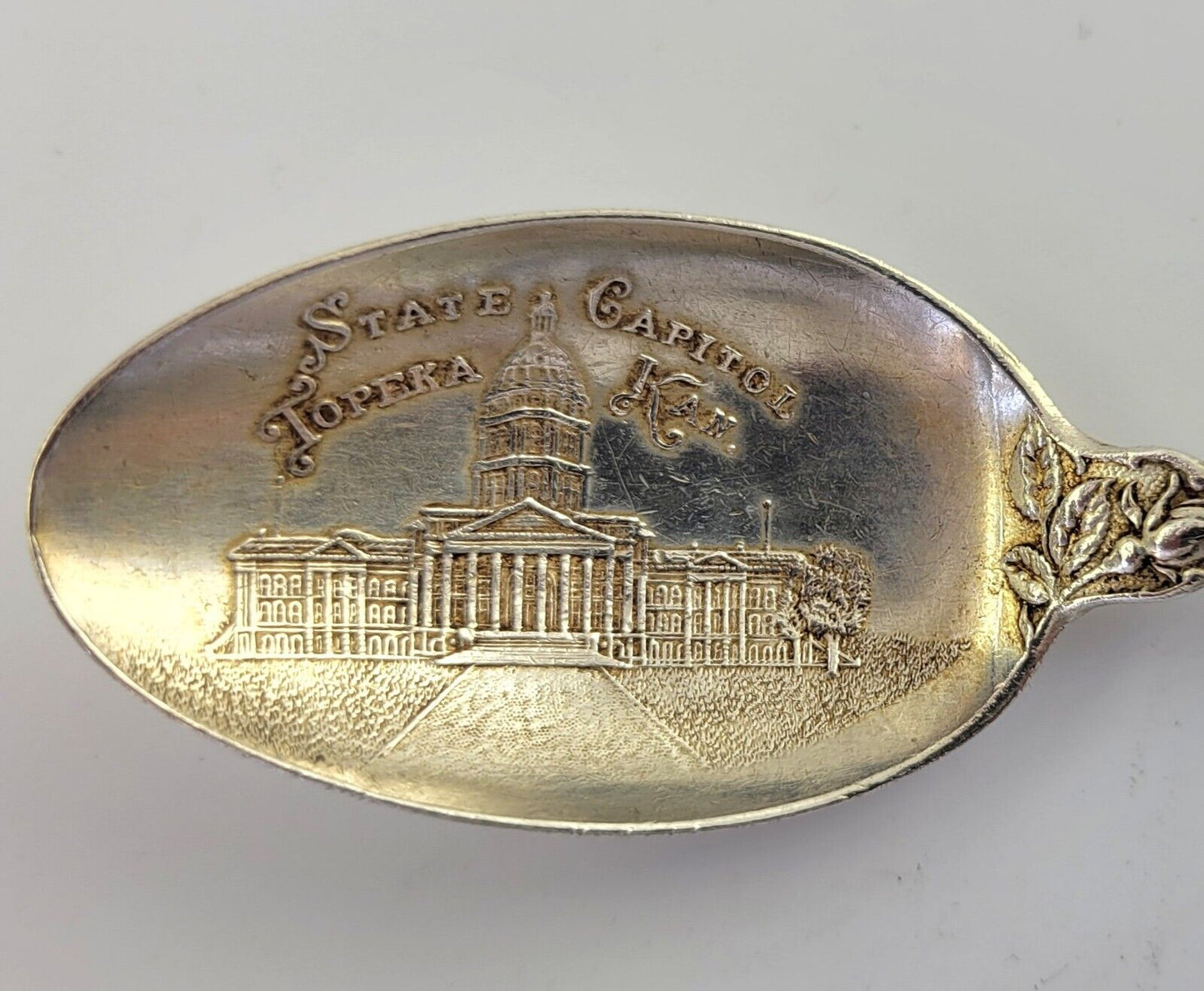 State Capital Topeka Kansas Sterling Silver 5 3/4" Souvenir Spoon .71oz.
