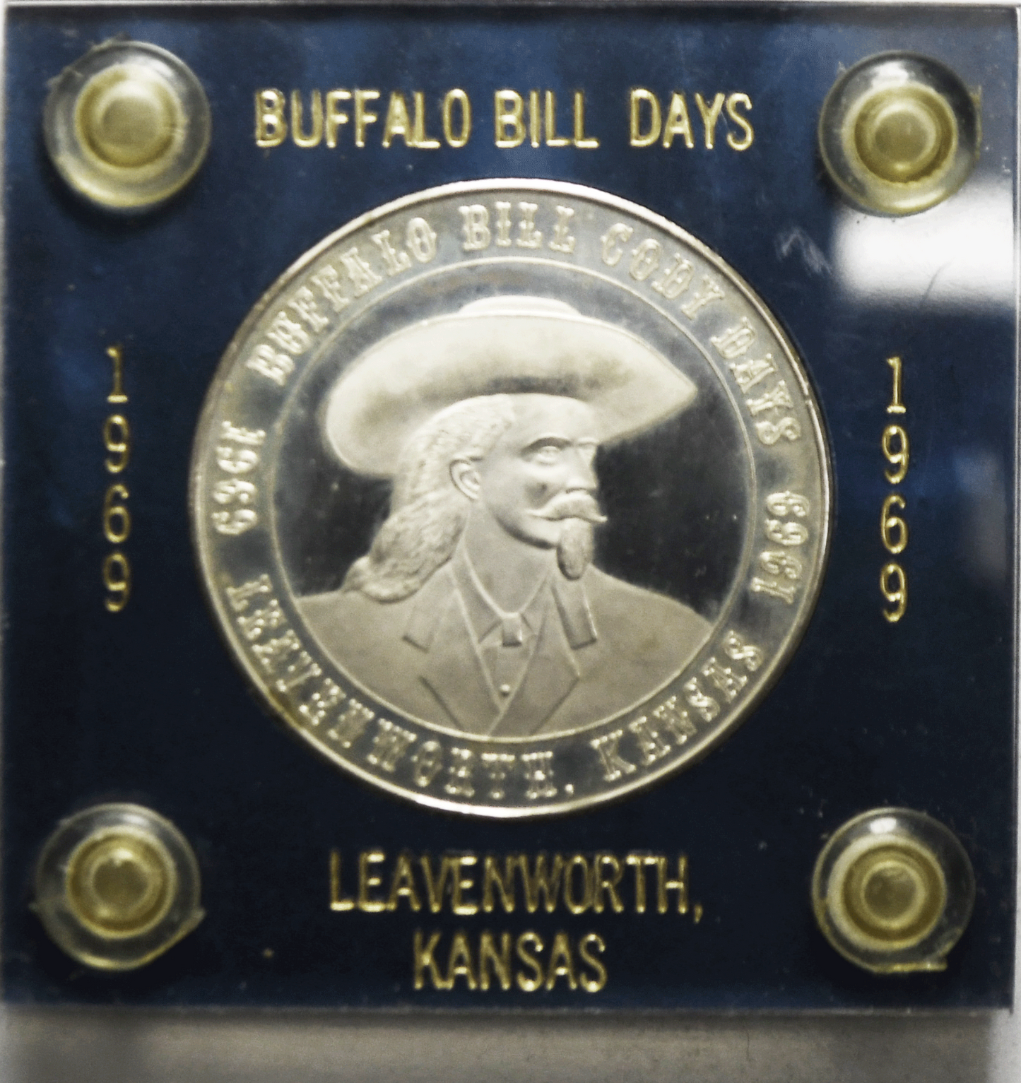 1966 Buffalo Bill Cody Days Leavenworth KS Proof 40mm 26.5g Sterling Silver