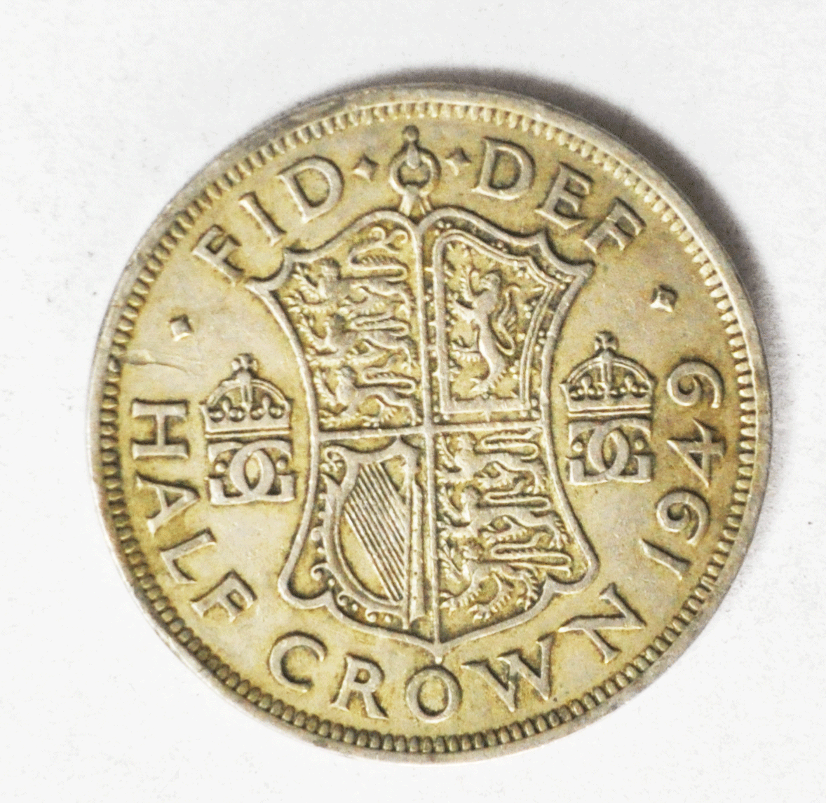 1949 Great Britain Half 1/2 Crown KM# 879 Copper Nickel Coin