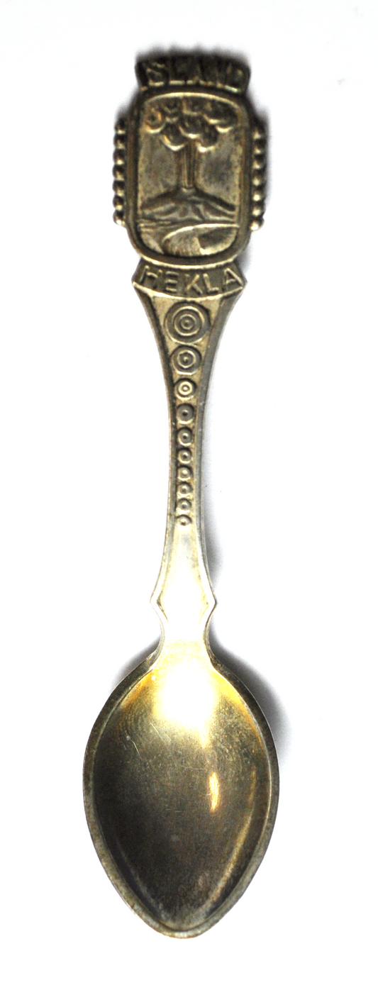 Sterling Silver GB 925S Norway Hekla Island Souvenir Spoon 3-1/4"