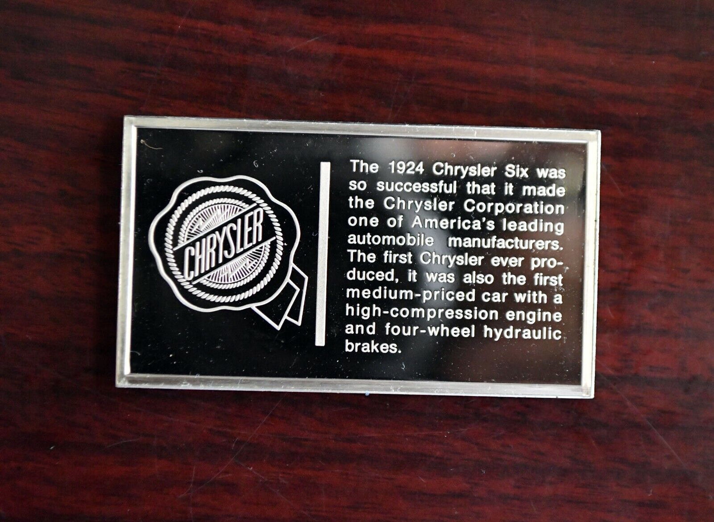 1924 Chrysler Centennial Car Ingot Collection 1000 Grains Sterling Franklin Mint