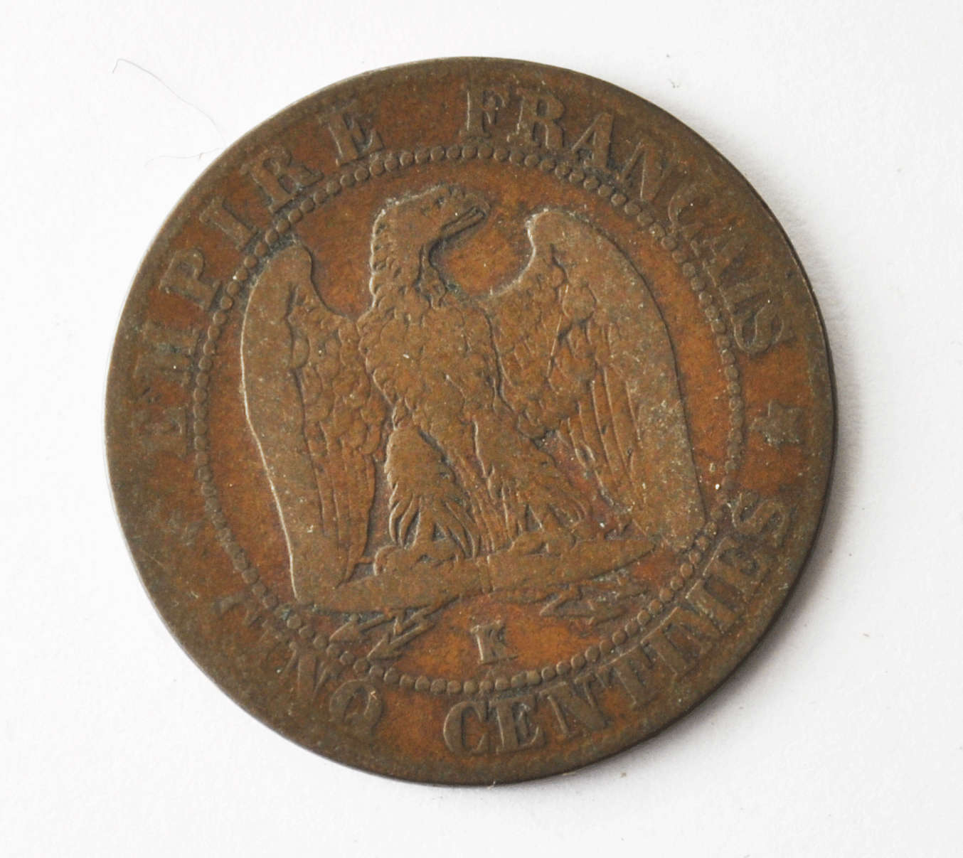 1855 K (d) France 5 Five Centimes KM# 777.5 Bronze Coin