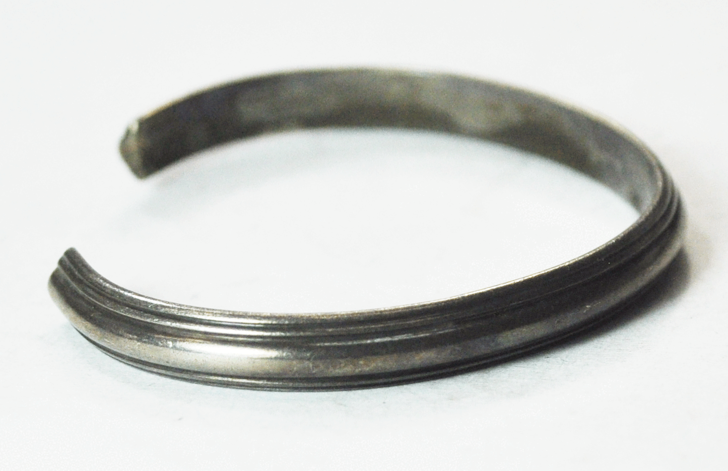Sterling Silver IC Stepped Cuff Bracelet 7mm 6" Wrist 16.6g