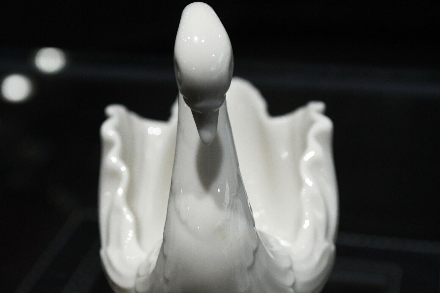 Vintage Off White Lenox Porcelain Swan Dish 5" x 3 1/2" Made in USA