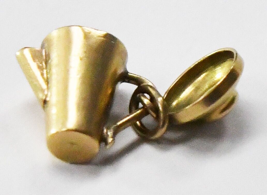 14k Gold Tea Pot Pitcher w Lid Charm 12mm x 11mm