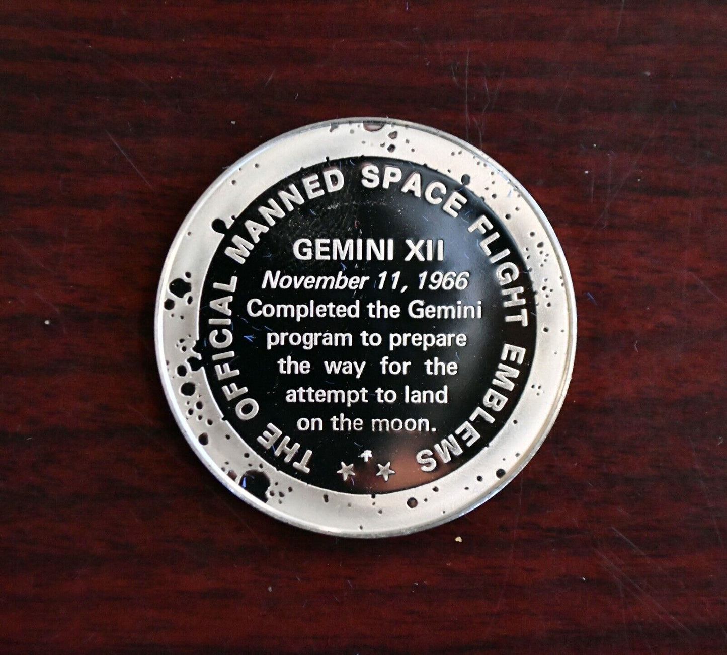 Gemini XII Sterling Franklin Mint Proof Struck Nov 11 1966 Space Flight Emblem