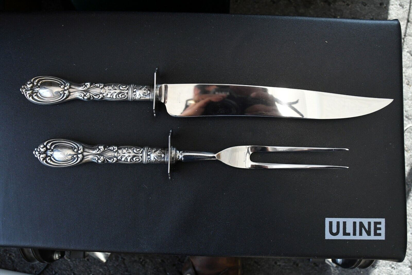 Victoria Florence by Frank Whiting Sterling/Stainless Carving Fork & Knife Set