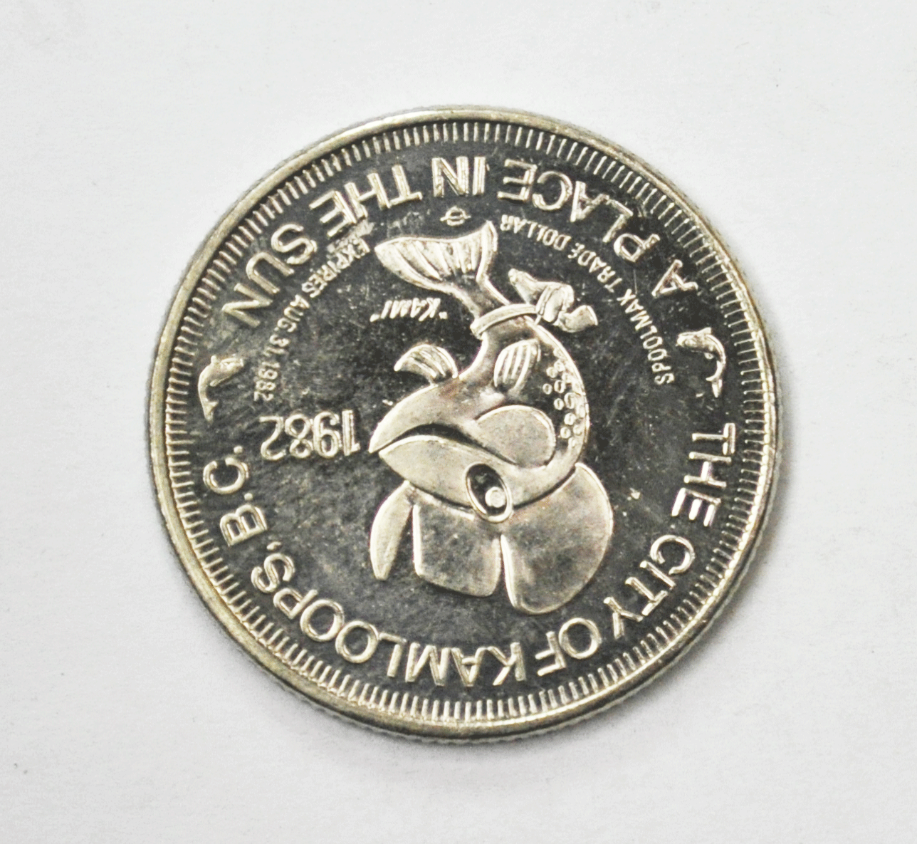 1982 Kamloops Canada Token Place in Sun Lady Dufferin Heritage Years