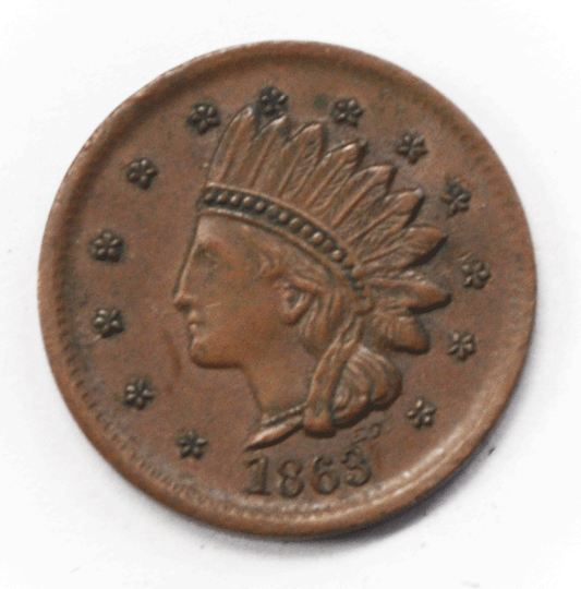 1863 Civil War Token EX Sigel Not One Cent Rare 19mm