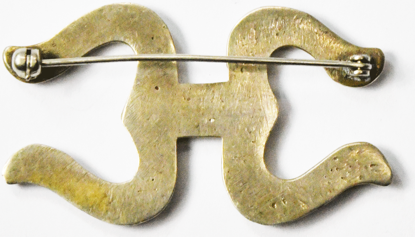 Sterling Silver Sand Cast Bar Scroll Brooch Pin 49mm x 28mm