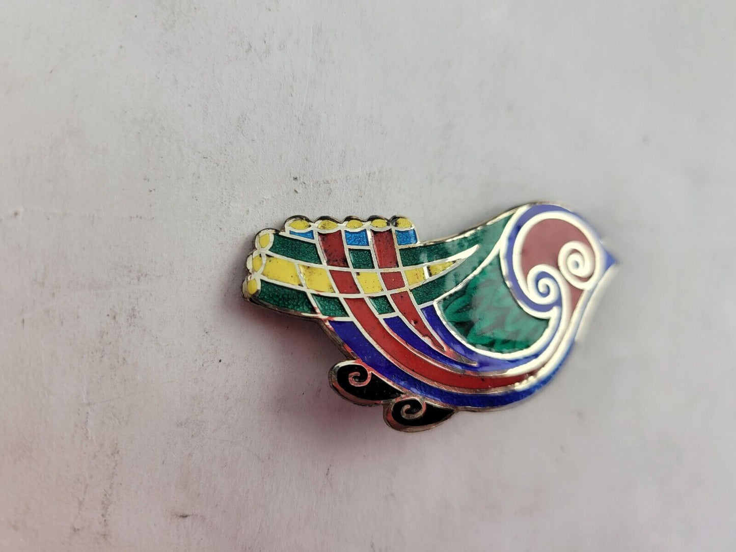 Tara Ware Dublin Ireland Celtic Sterling Guilloche Enamel Bird Brooch Boxed