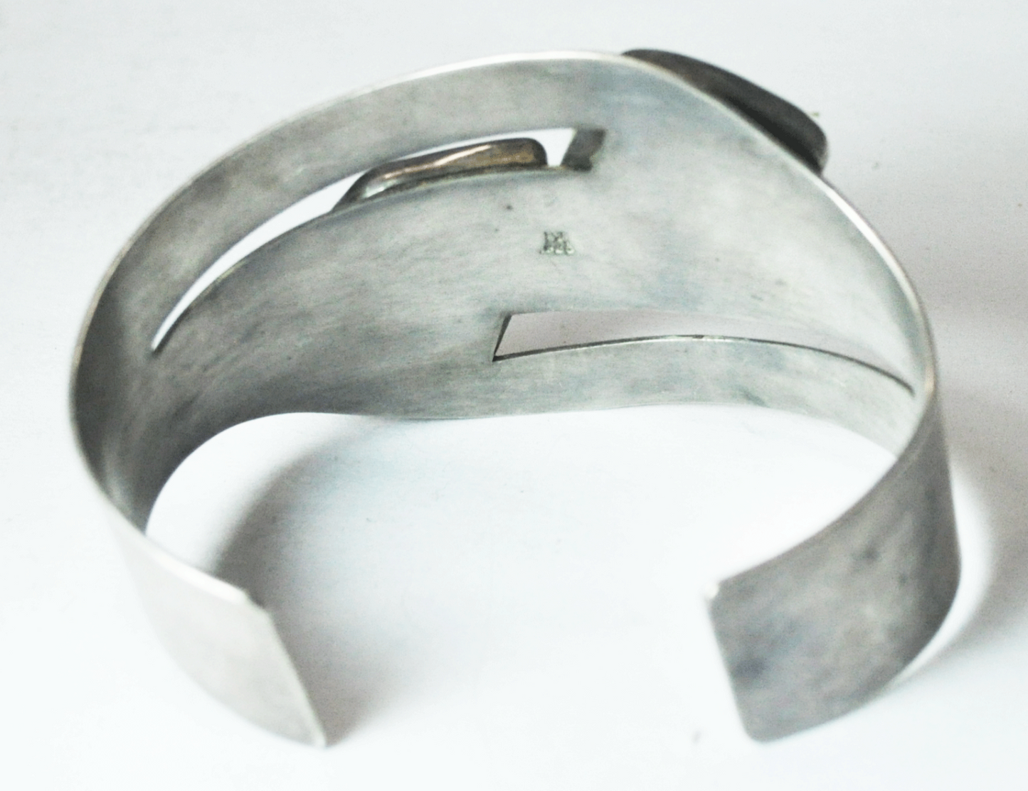 Sterling Silver Desert Rose Green Jasper Cuff Bracelet 45mm 7-1/4" Wrist
