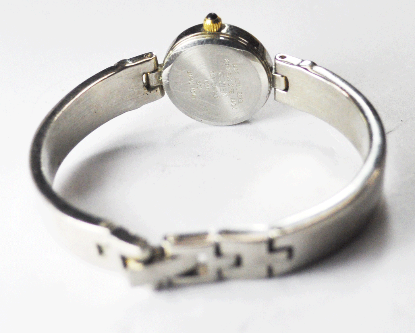 Women's Gruen Quartz Two Tone MOP Dial Wristwatch 18mm Bangle GU2148-040