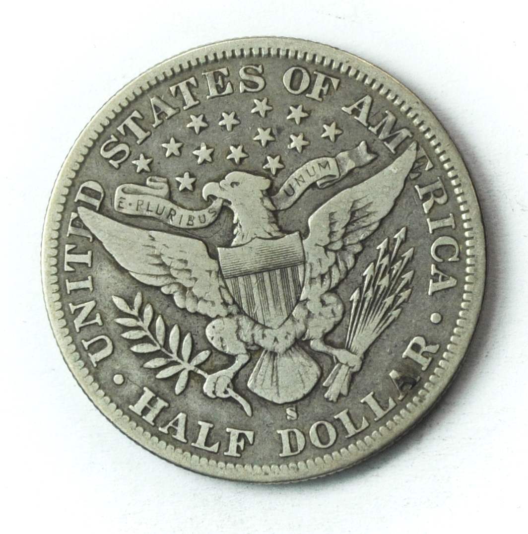 1894 S 50c Barber Silver Half Dollar Fifty Cents US San Francisco