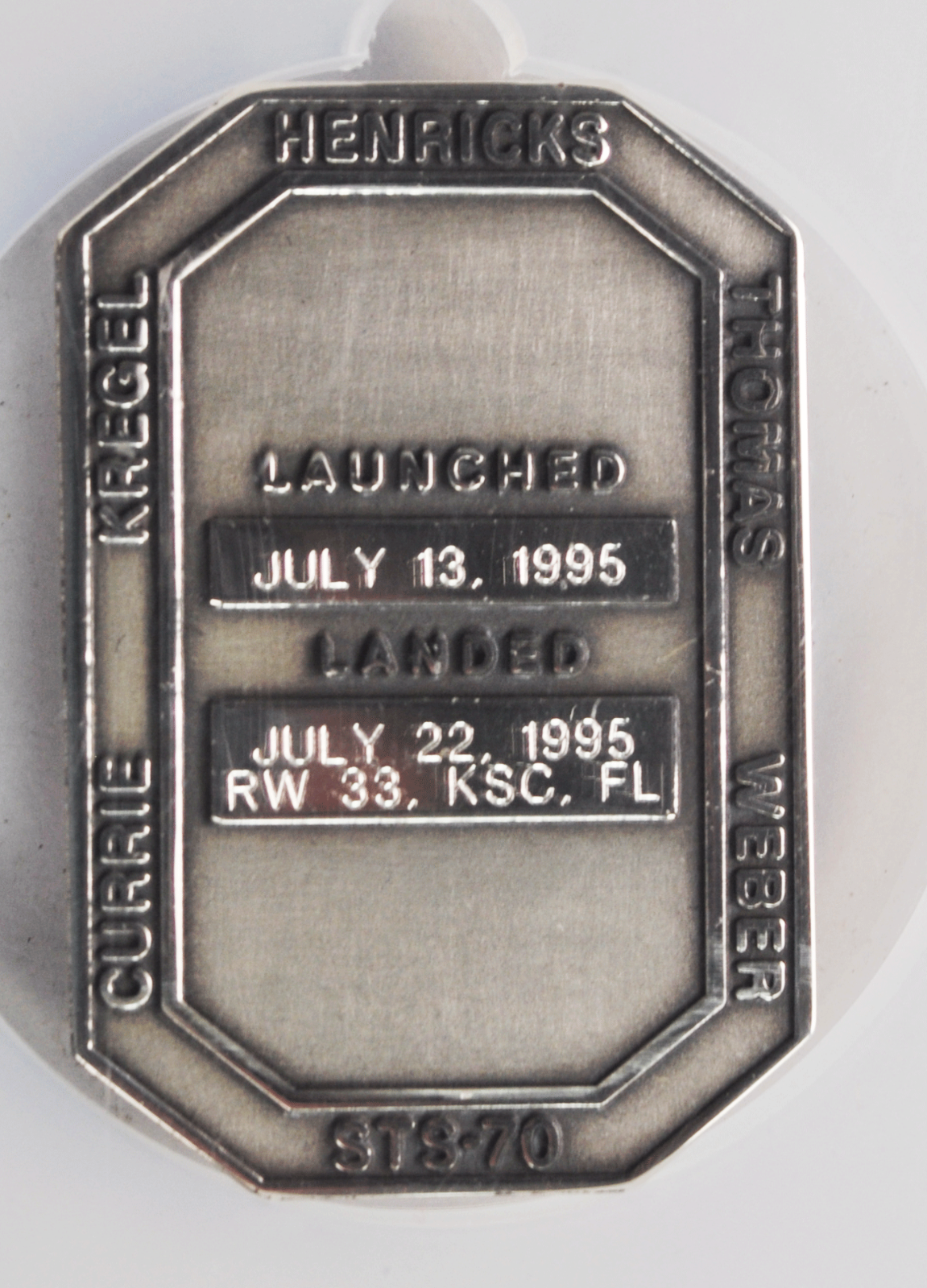 1995 STS-70 Robbins Silver Space Medal Unflown #117 NGC MS66 Discovery