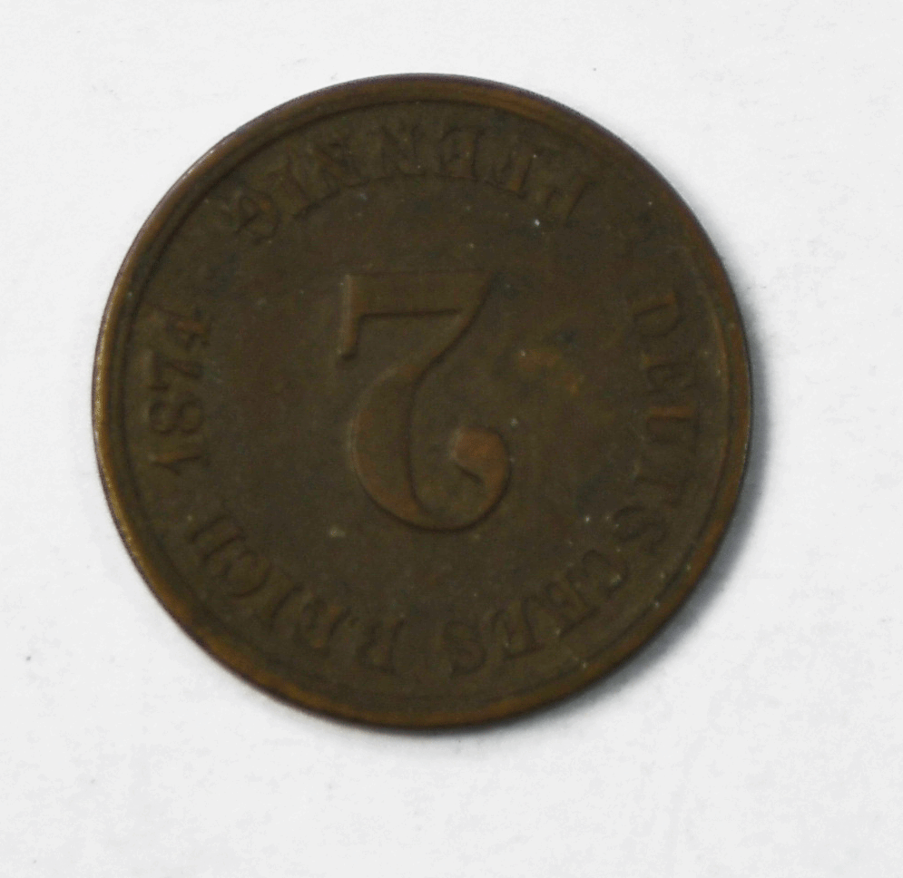 1874 G Germany Empire 2 Two Pfennig KM# 2