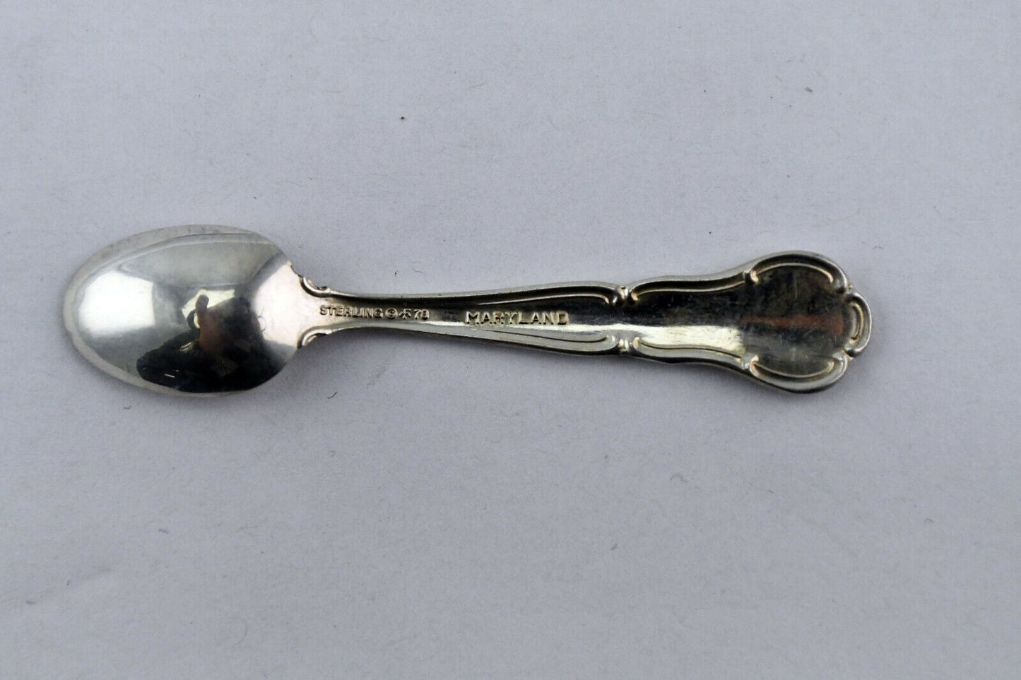 1978 Maryland Franklin Mint Official State Flower Sterling Salt Spoon 2 1/2"