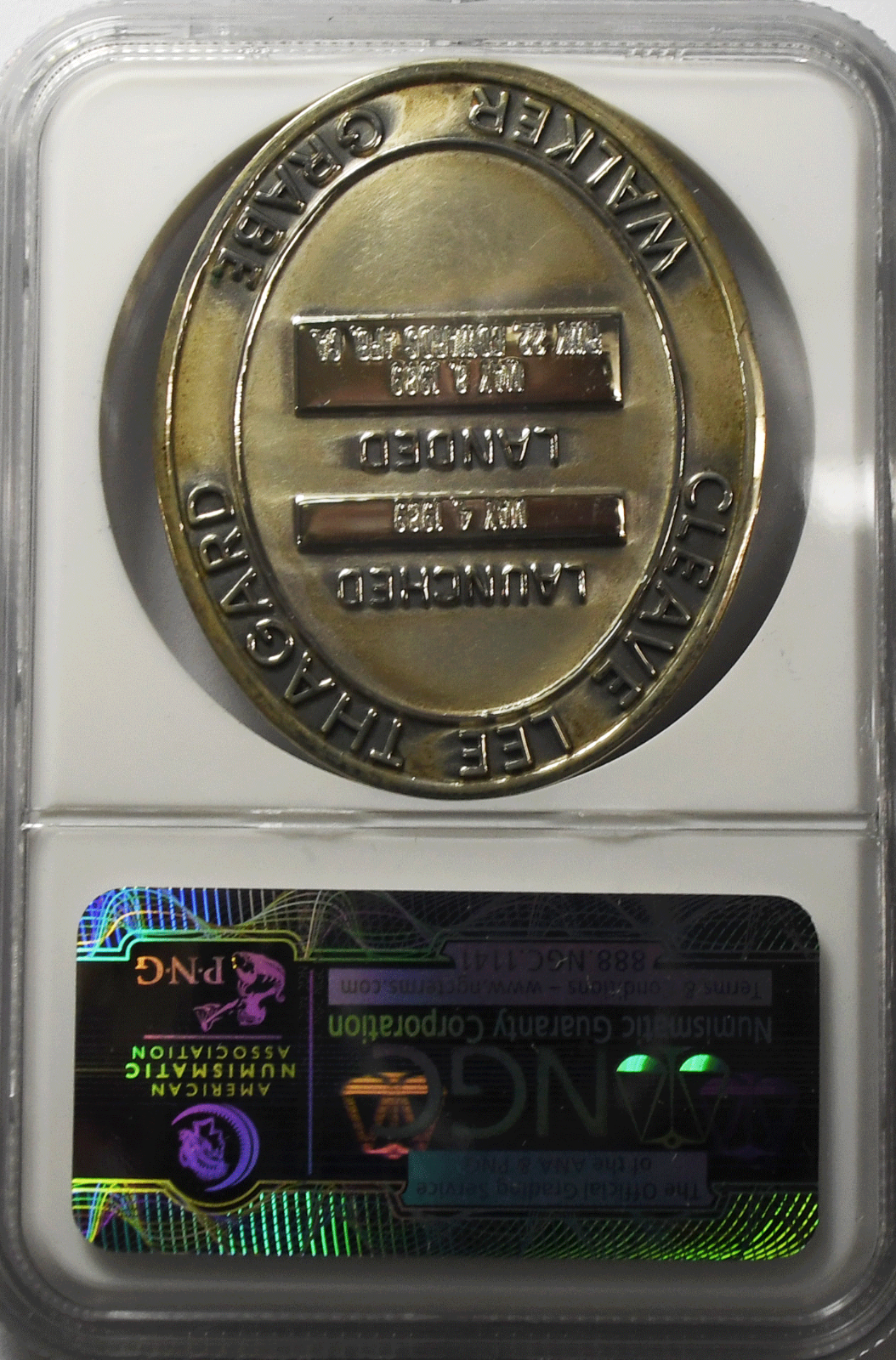 1989 STS-30 Robbins Space Silver Medal Unflown #99 NGC MS65