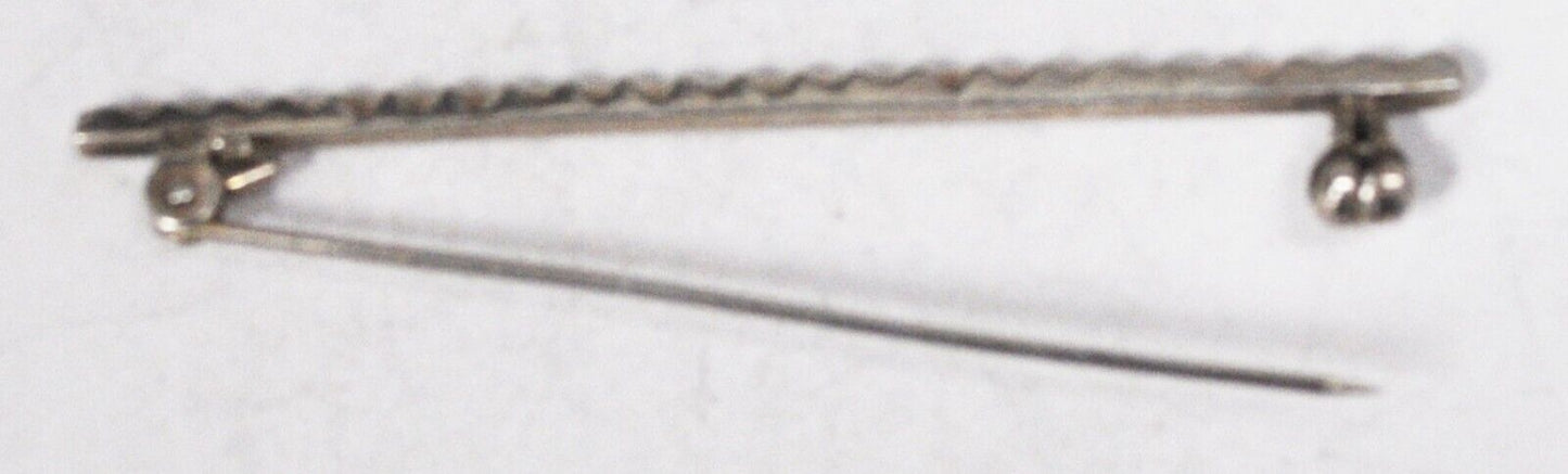 Sterling Silver Marcasite Straight Bar Brooch Pin 61mm x 2mm