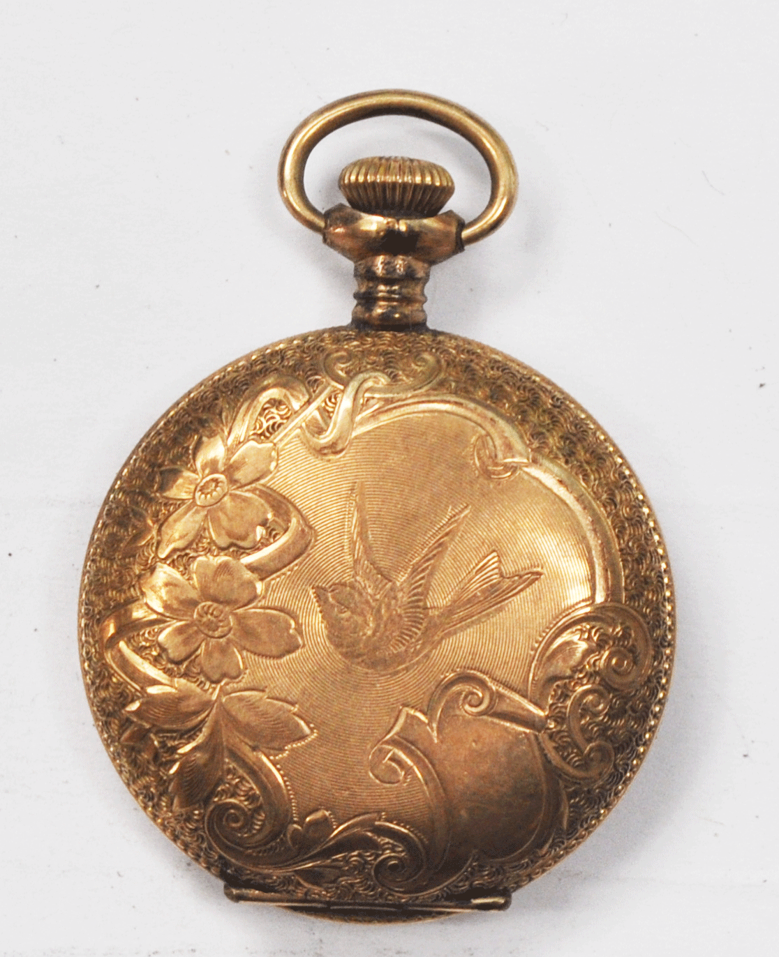 Alpine Pocket Watch Size 0 Not Running 10yr Gold Filled Hunters Case Pink Dial