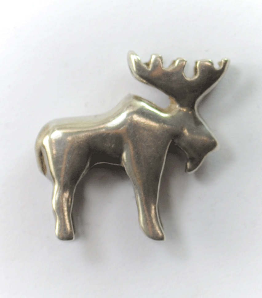 Vintage Sterling Silver GS Deer Buck 3-D Slide Pendant 27mm x 26mm