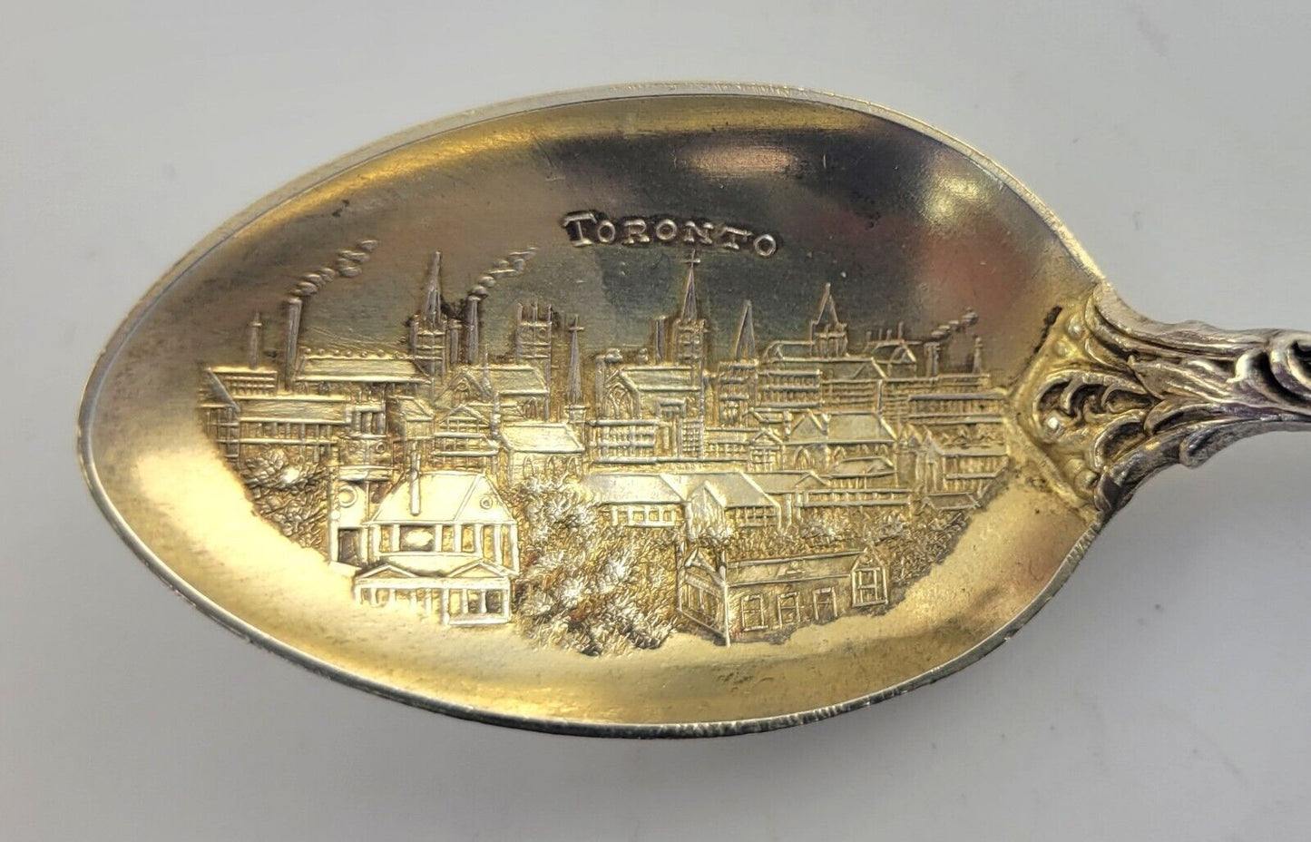 Toronto Canada Enameled Sterling Silver 5 1/4" Souvenir Spoon .86oz.