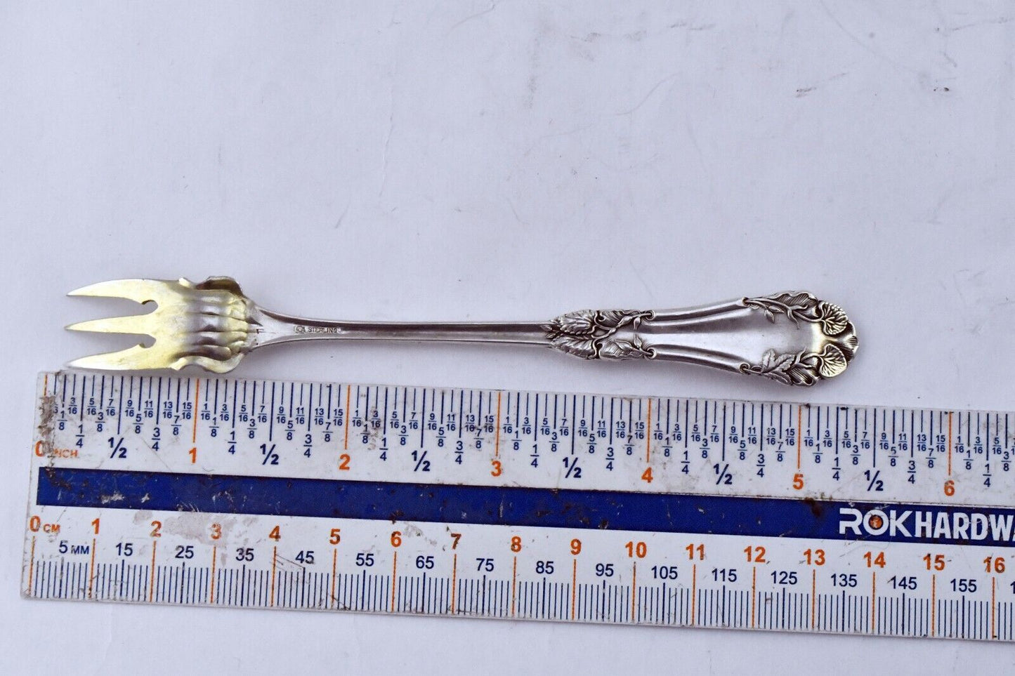 Marcell by International Sterling Silver Gold wash 5 3/8" Cocktail Fork .57 oz.