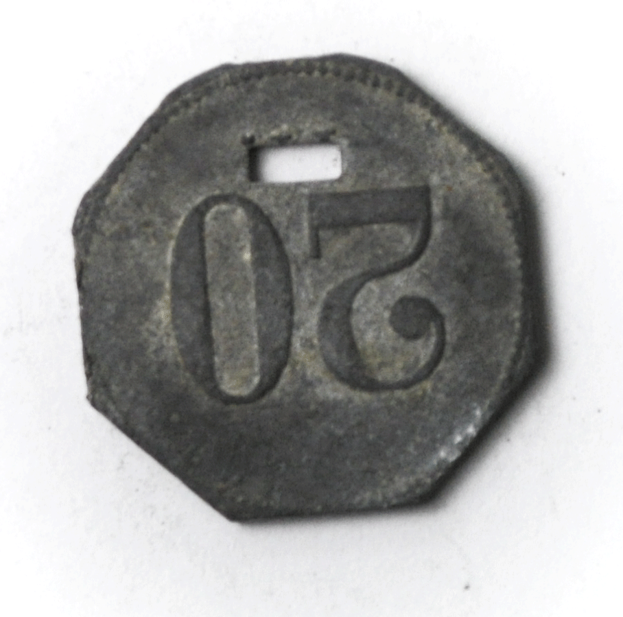 20 Div Marke Verein Weimar Consum German Octagon Trade Token 20mm