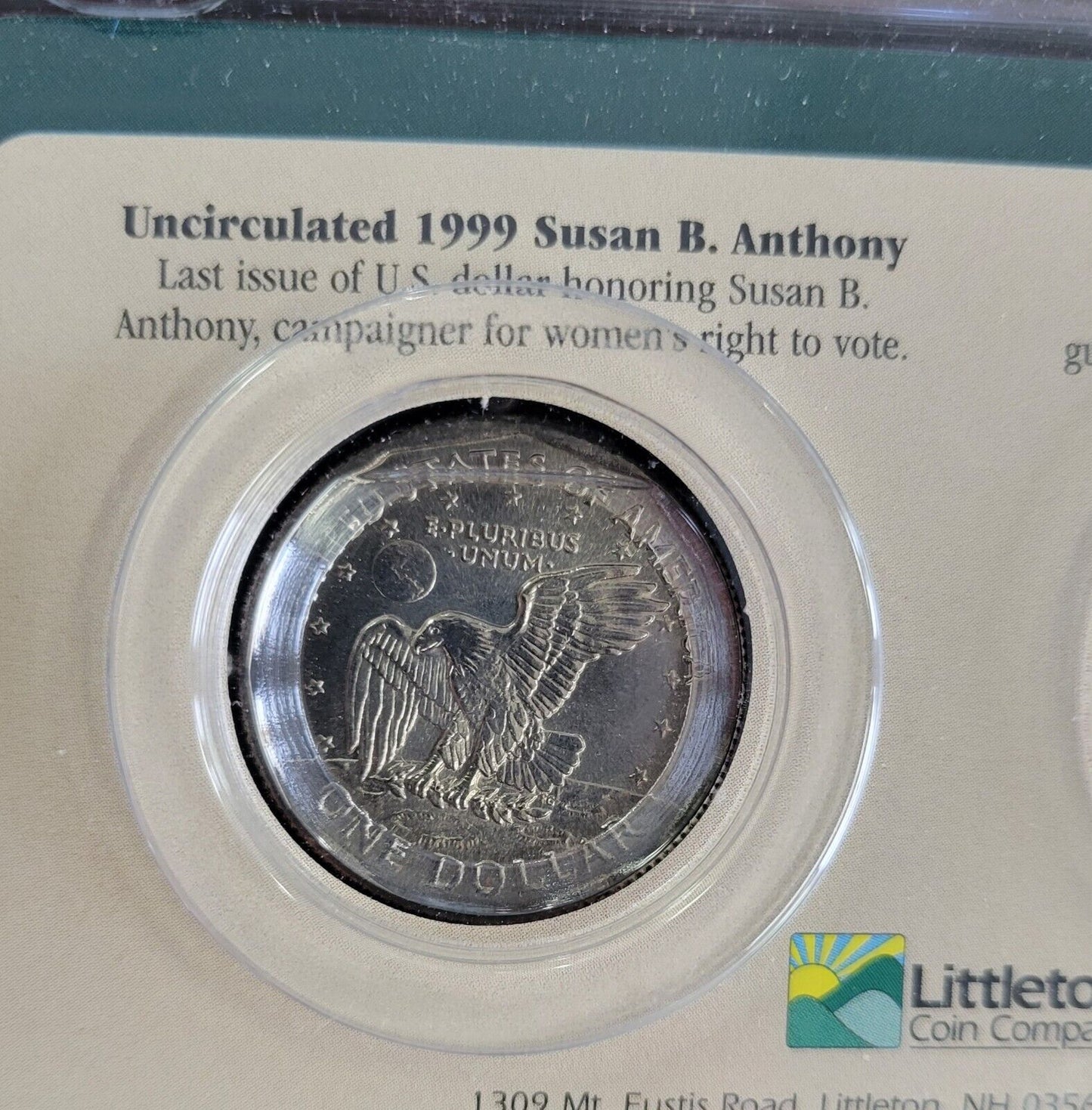 Littleton 1999 and 2000 U.S. Dollar Coins Susan B Anthony Sacagawea Uncirculated