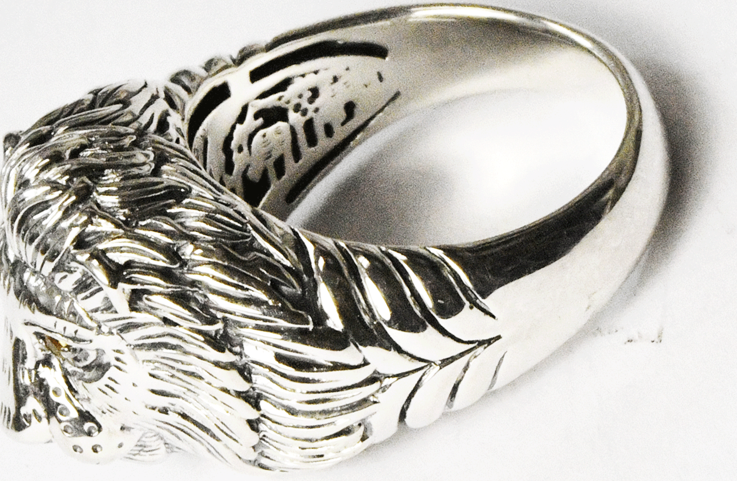 Sterling Silver JAI John Hardy Lion Tiger Cat Head Ring 18mm Size 9
